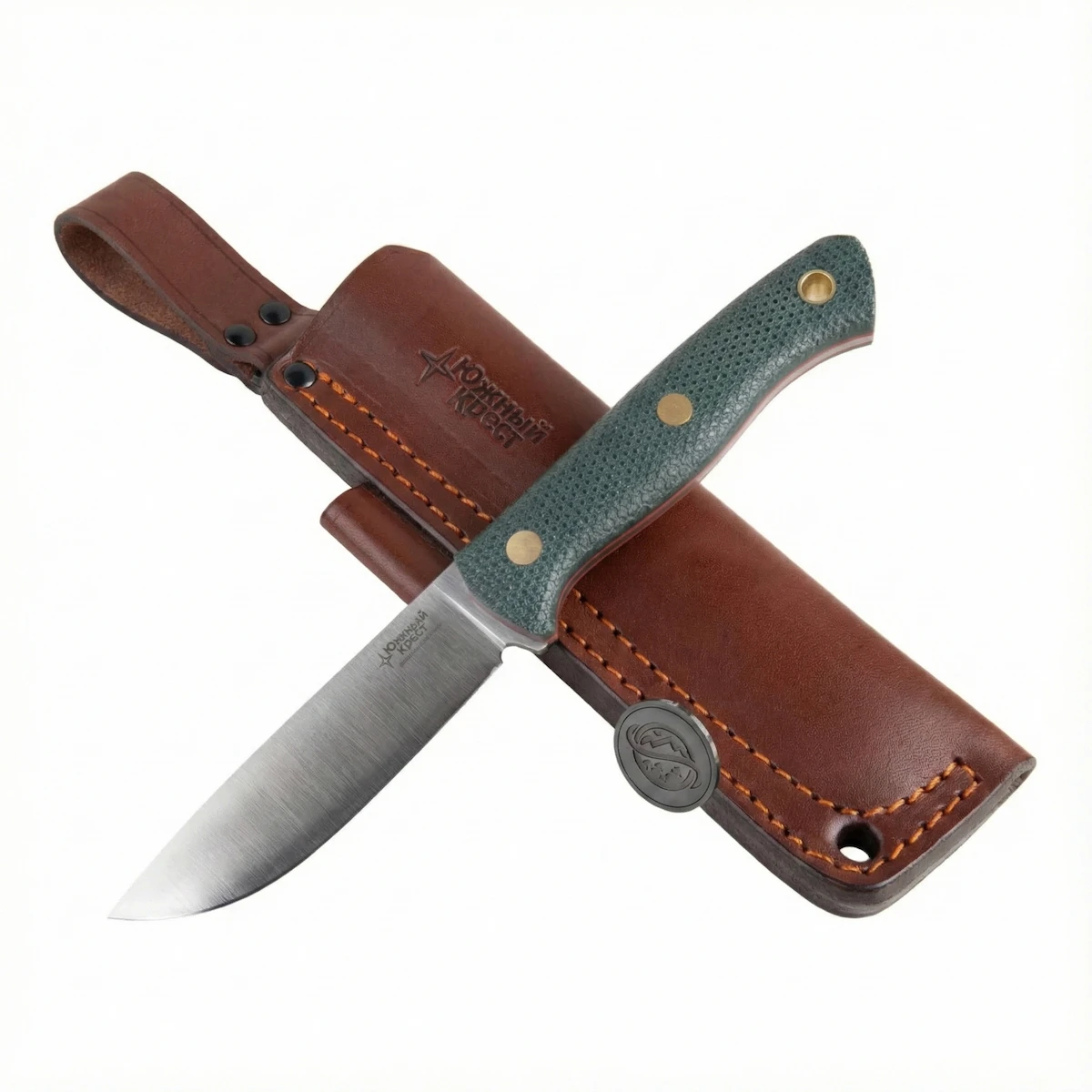 southern cross "caribou l"emerald green handle elmax steel convex